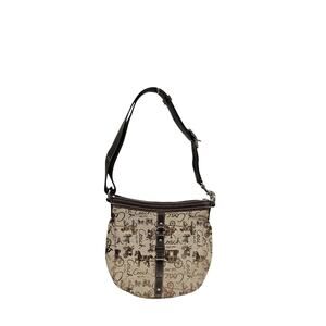 Coach Signature Canvas Hobo Brown Jacquard Shoulder Bag